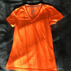 Bright orange nike running short sleeve